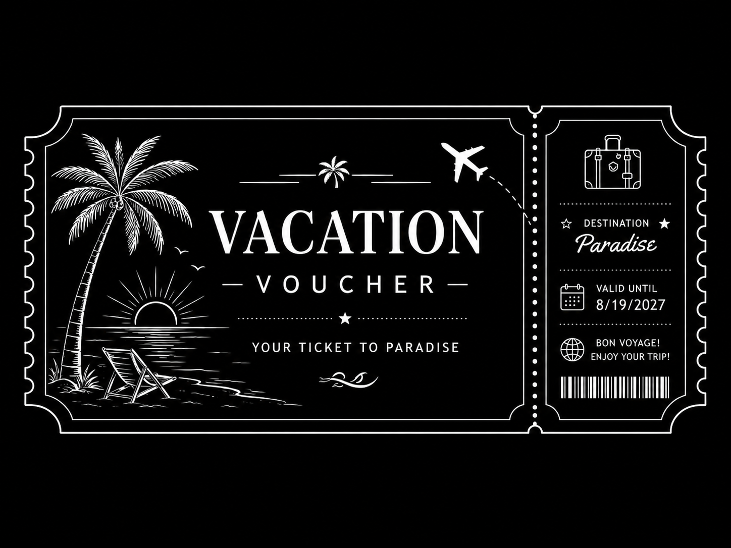 $5,000 vacation voucher, your ticket to paradise